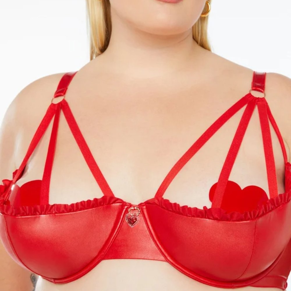 Glossy Flossy Caged Quarter Cup Bra Size 42DD